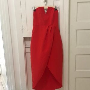 H&M Red sweetheart midi dress